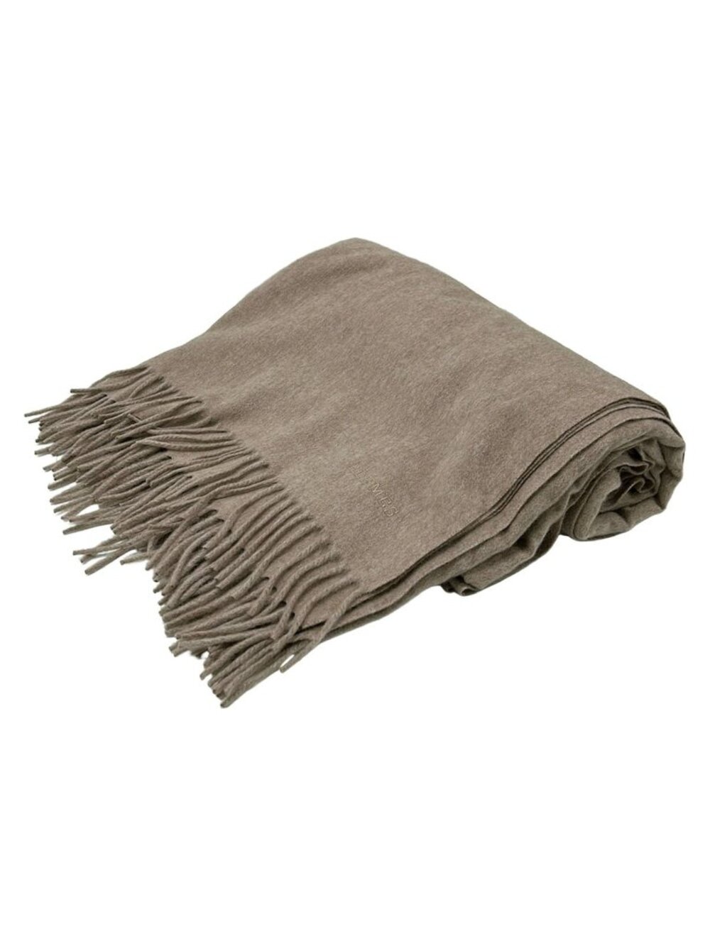Hermes Scarf Gray Beige Cashmere